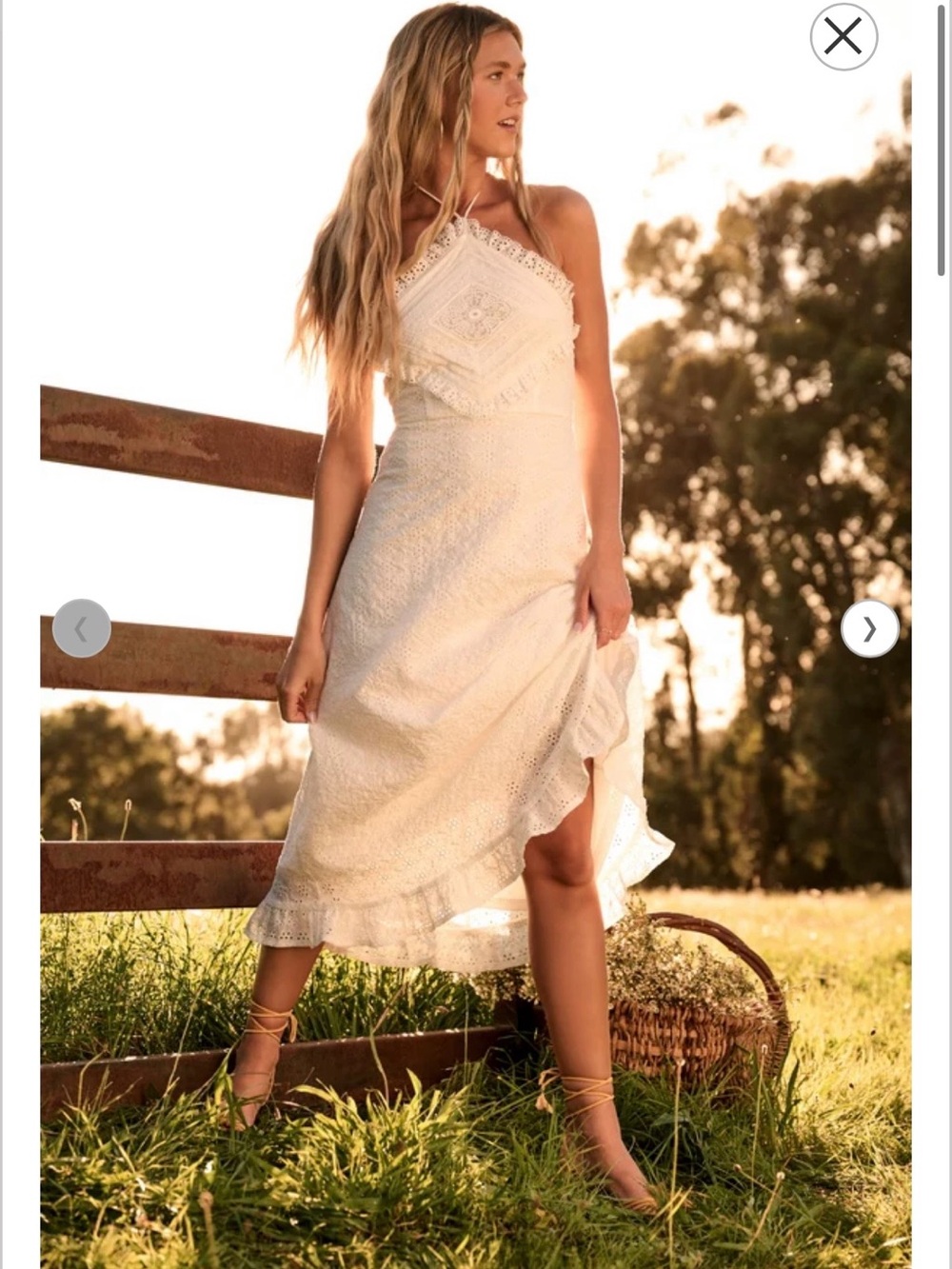 NWT Altar'd State White Eyelet Halter Fit and Flare Dress